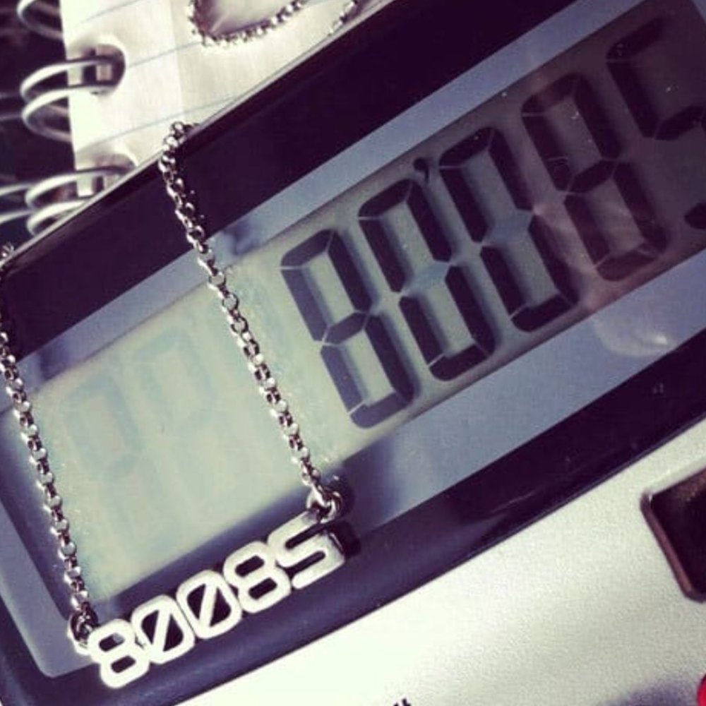 RockLove sterling silver necklaces 80085 geek calculator joke remember that one?